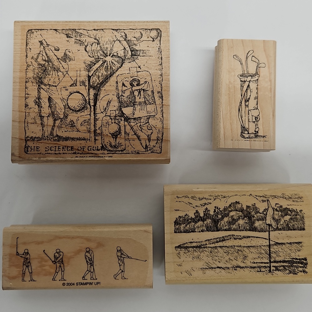 Stampin Up Back Nine Golf Stamps 2004 4 Piece Set